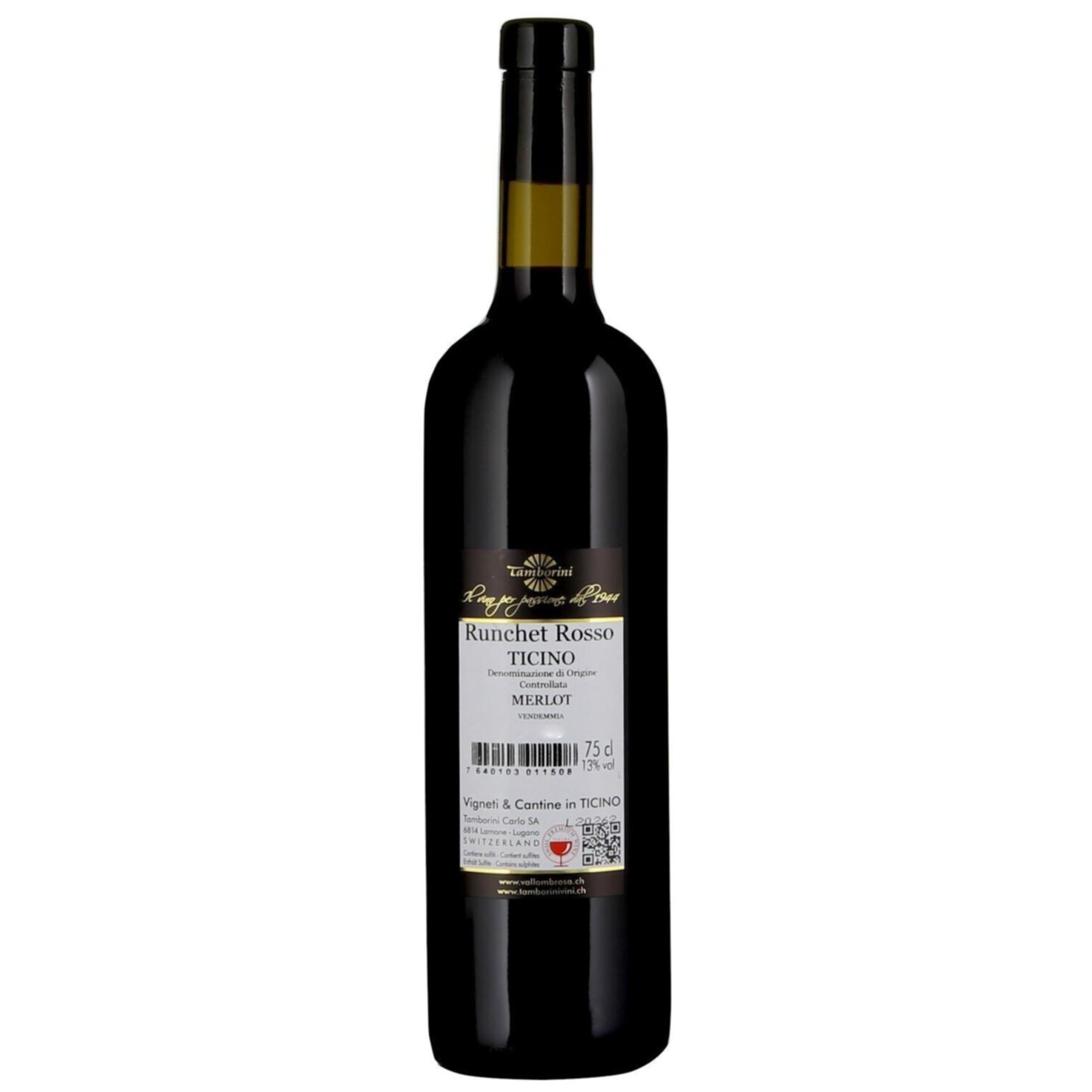 Ticino DOC Merlot Runchet Tamborini -75cl
