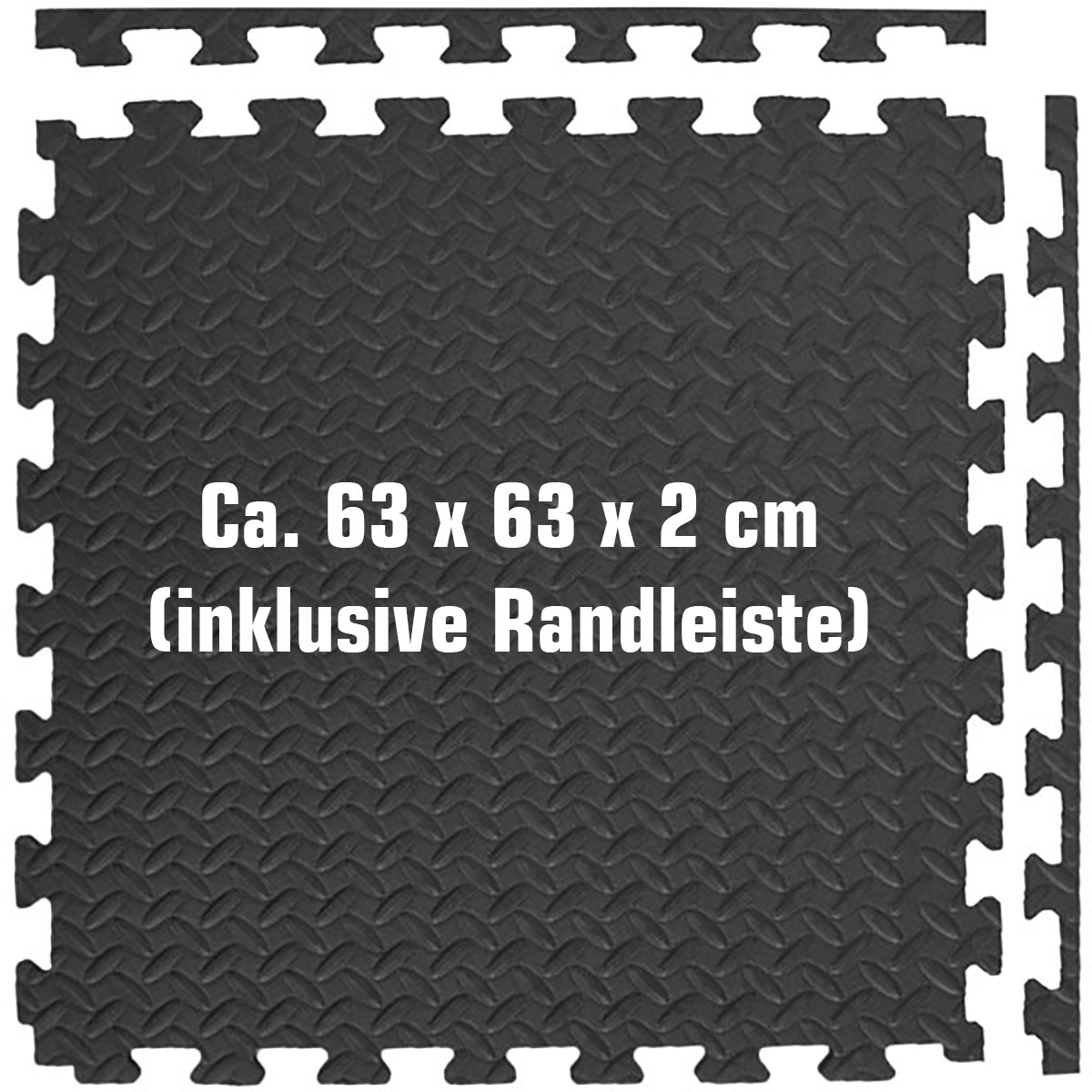8 Bodenschutzmatten mit Rand - 63x63x2cm Fitness Bodenmatte