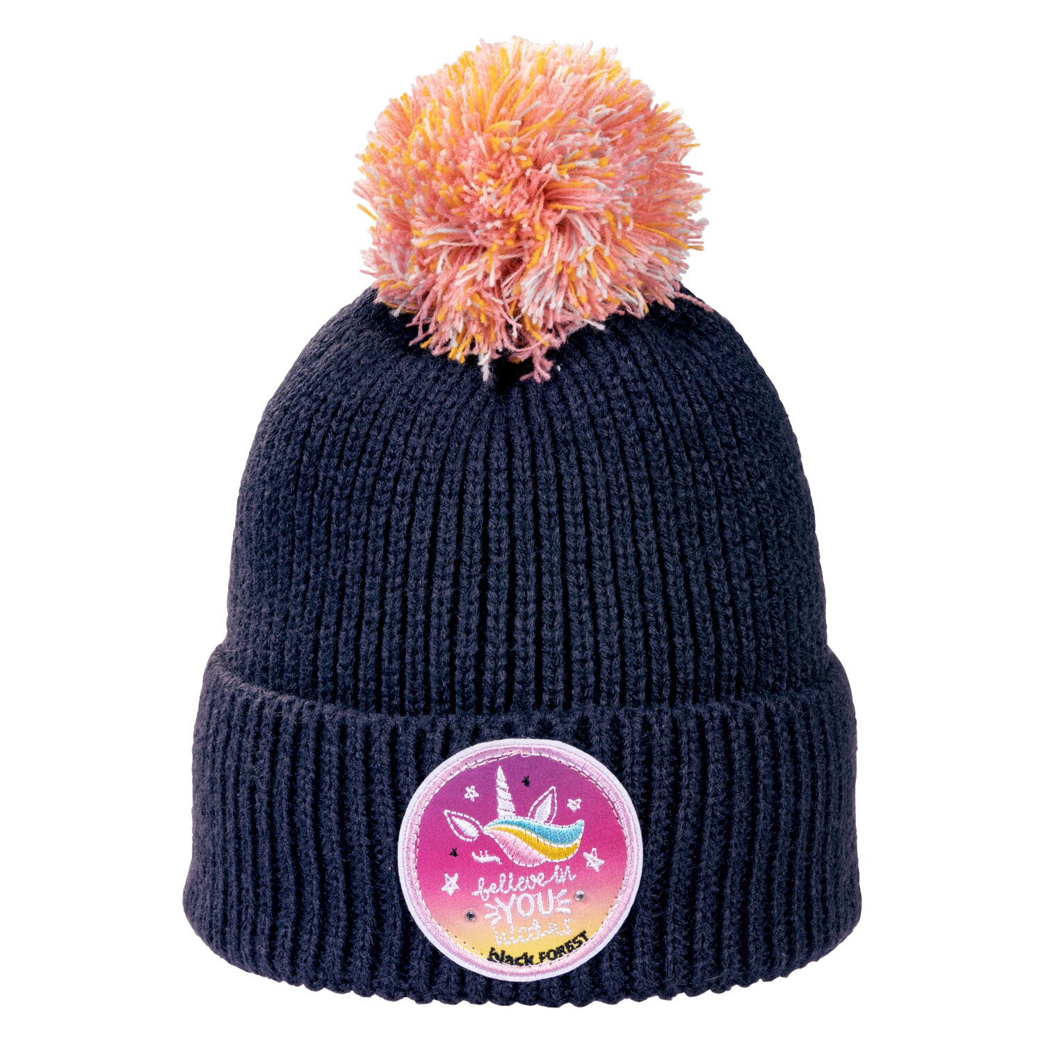 black forest Mütze mit Einhornemblem  - navy - Einheitsgröße