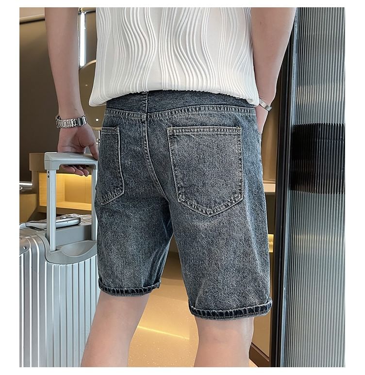 Savenne - Mid Rise Washed Denim Shorts