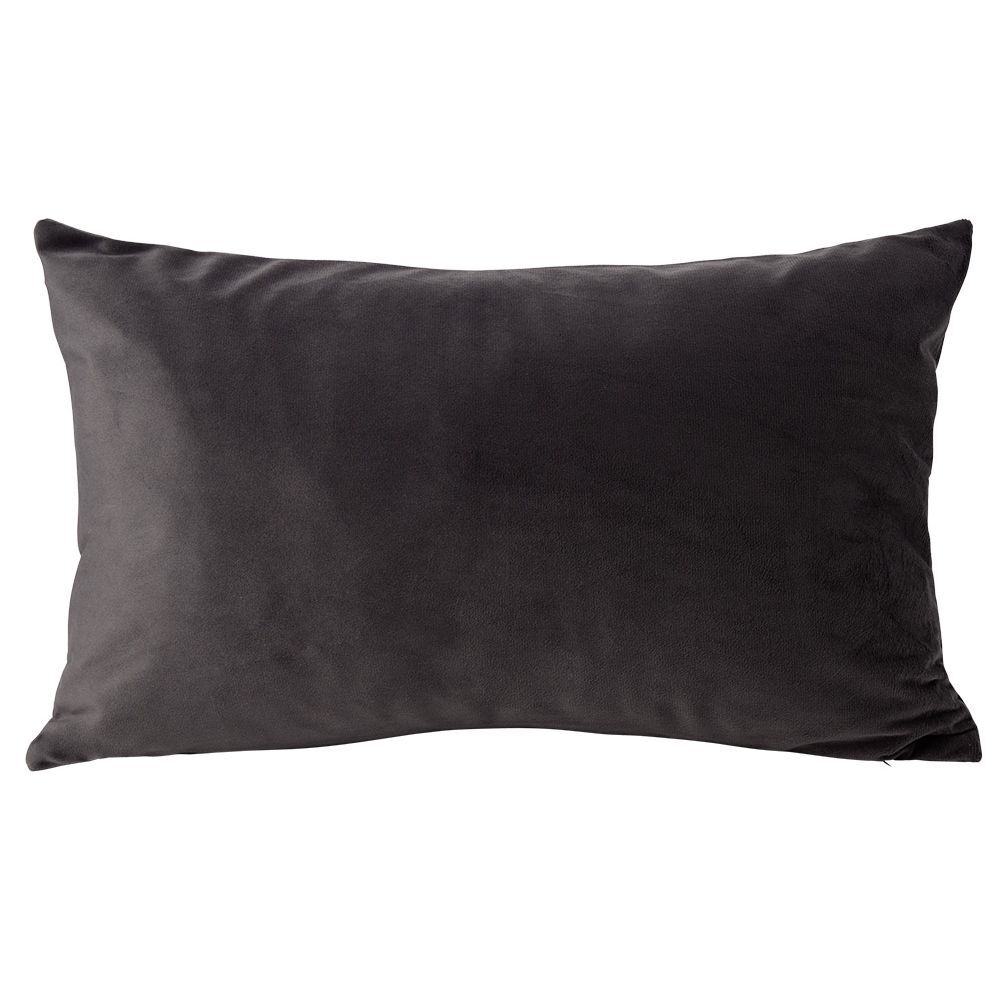Housse de coussin velours 30x50cm gris