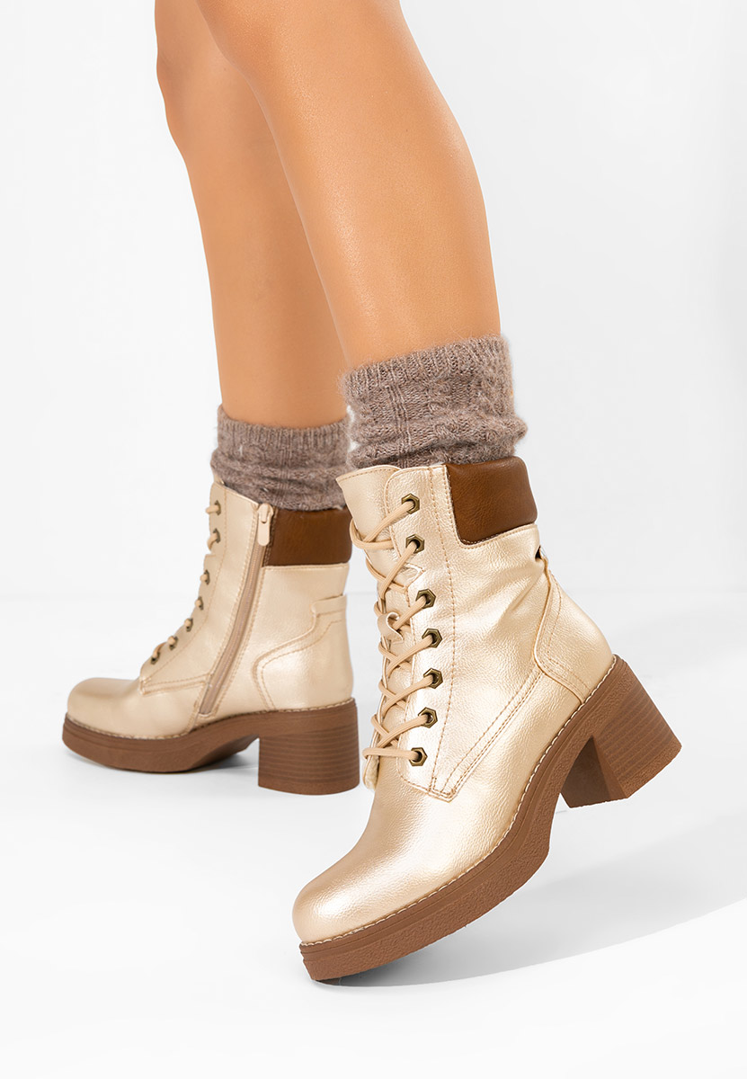 Bottines à talon dorées Celoria