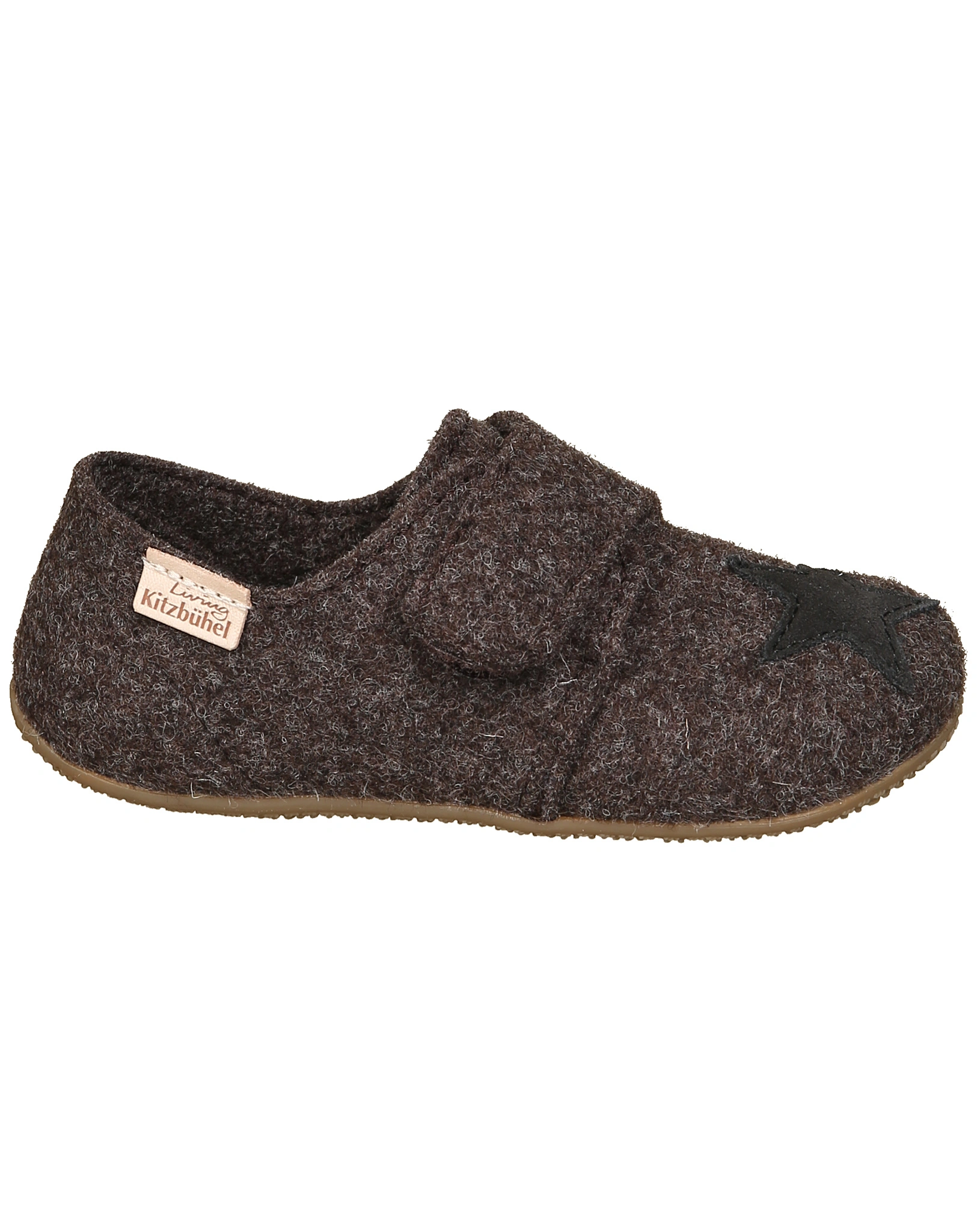 Klett-Hausschuhe FILZ STERN in dark oak