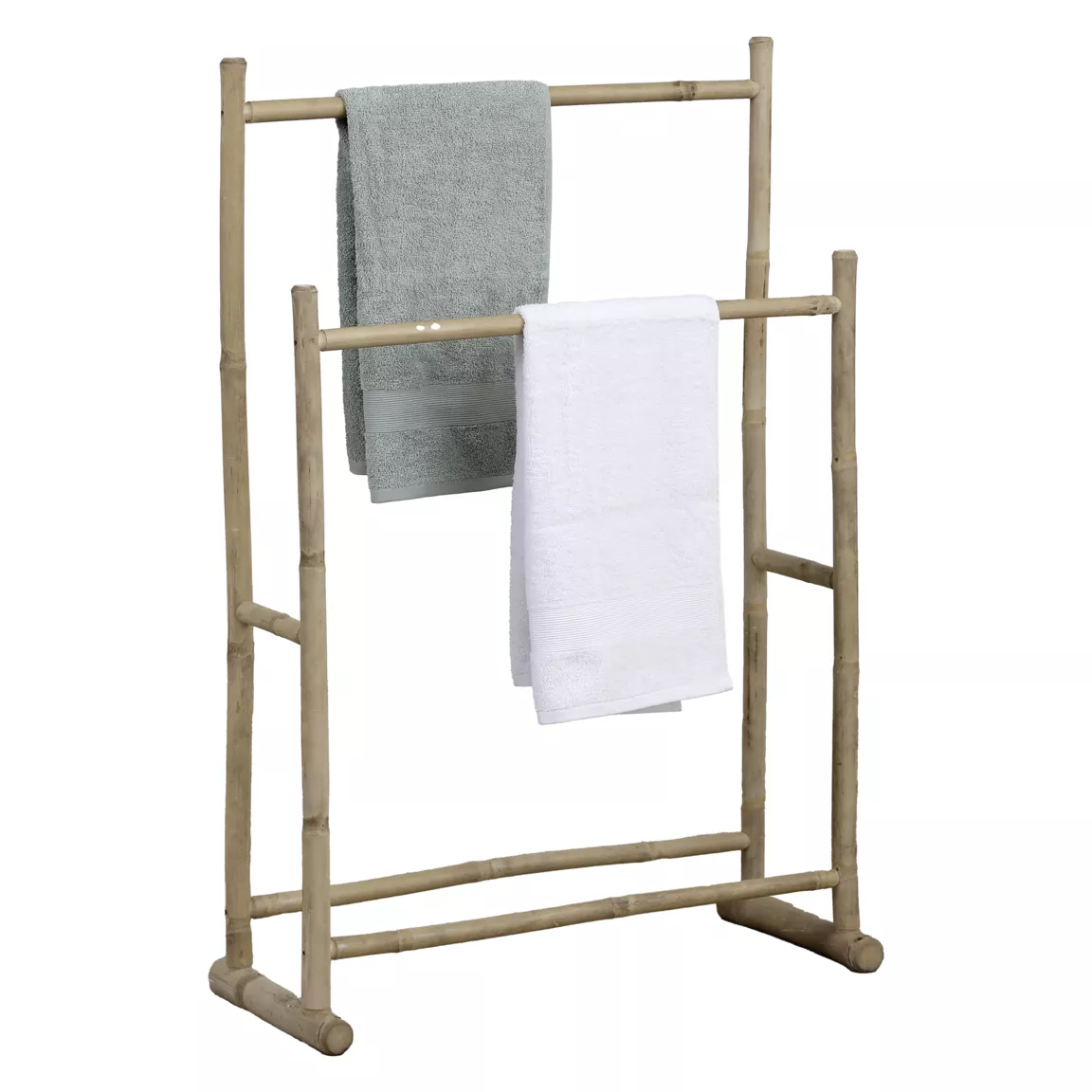 Porte serviette canne de bambou 2 niveaux (H105 cm) Bali