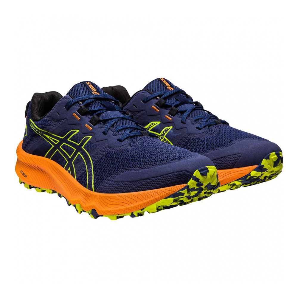 Asics TRABUCO TERRA 2 - Chaussures trail Homme deep ocean/neon lime