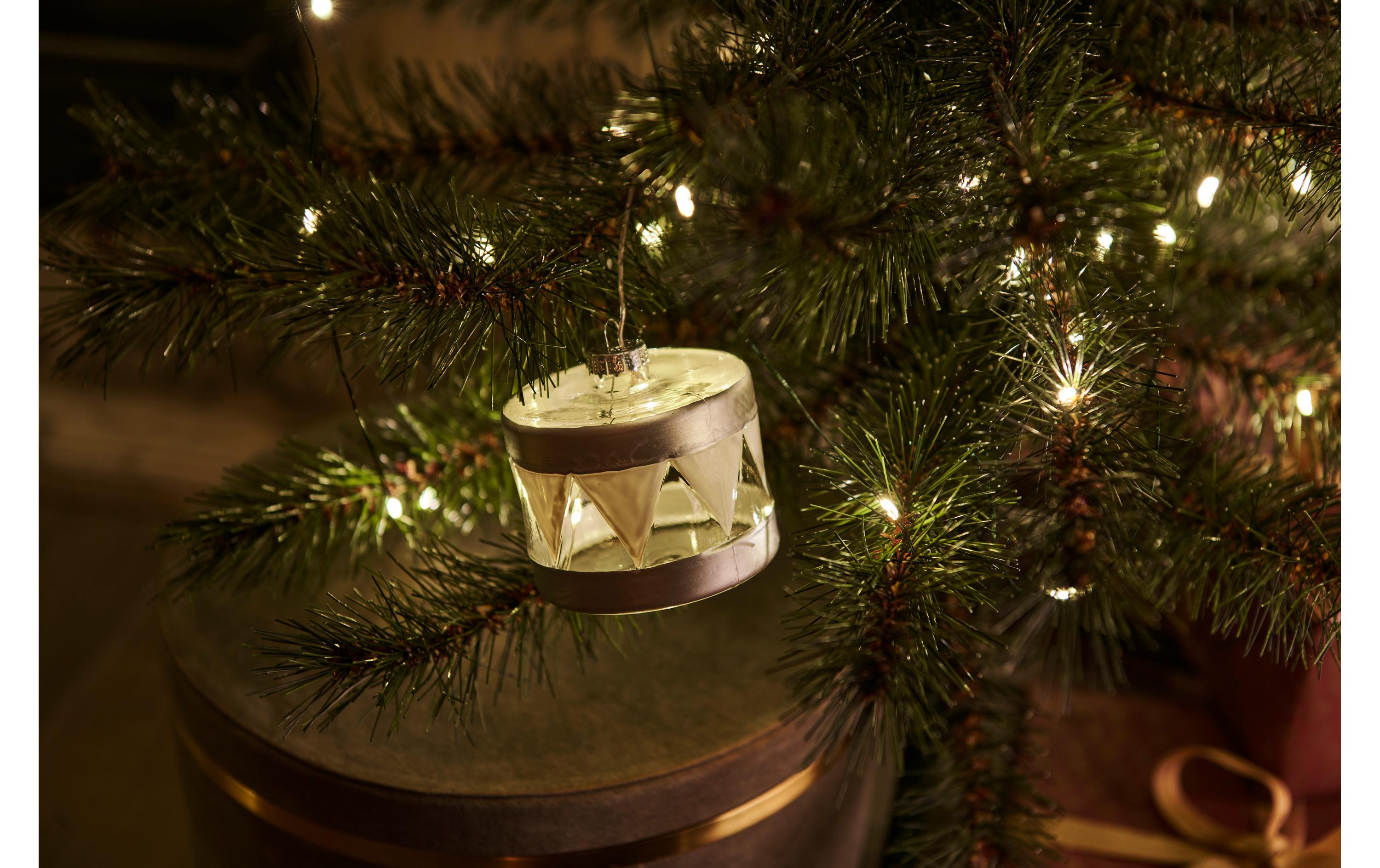 Weihnachtskugel Elly Trommel, Ø 7, SilberWeihnachtliche LED-Dekoration