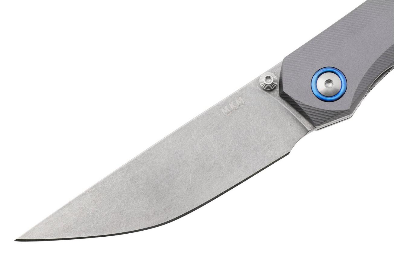 MKM Detonario DT-AT Stonewashed Böhler M390, Titanium Finish Aluminium, zakmes, TNT Knives design