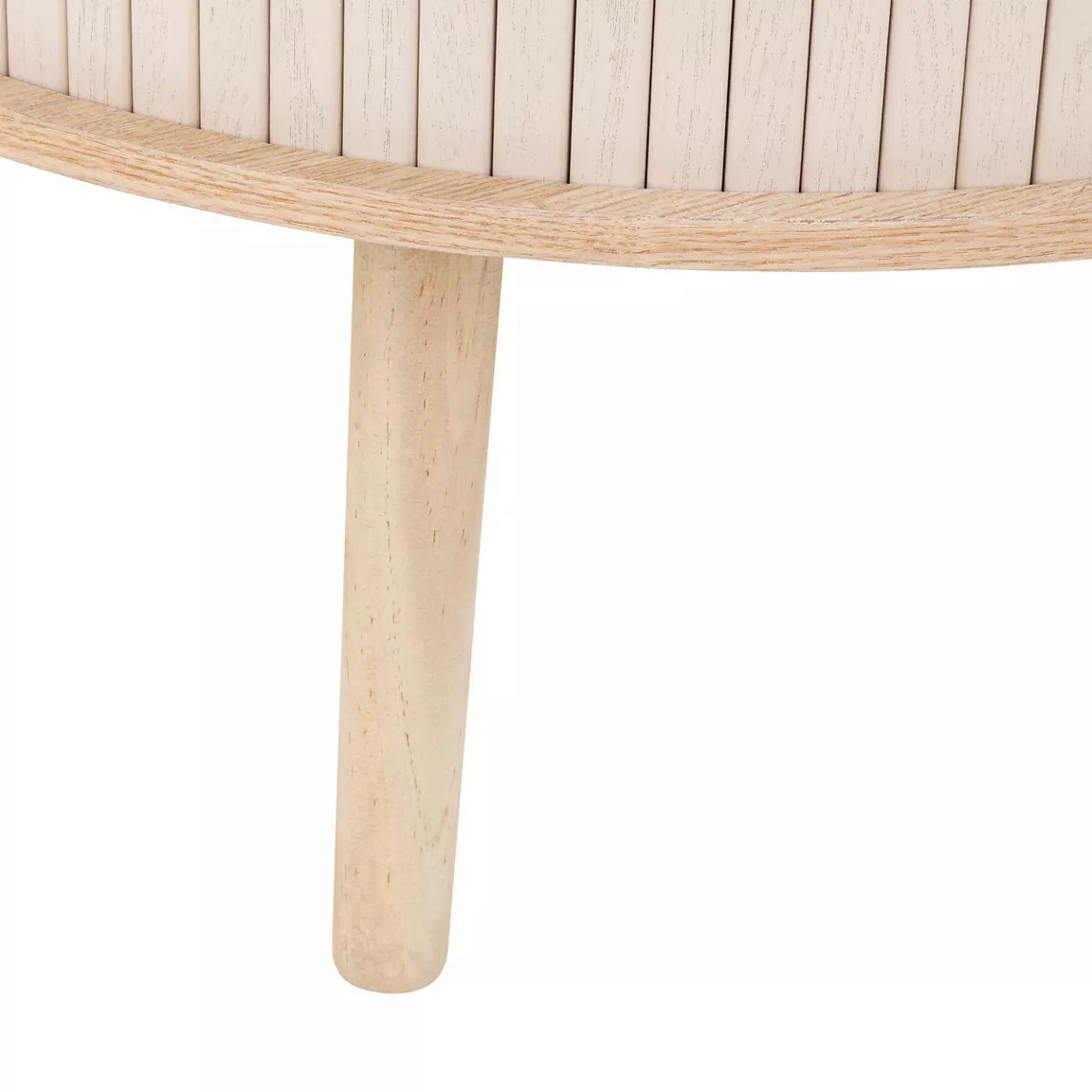 Table basse ronde en bois (H40 cm) Nysos Crème