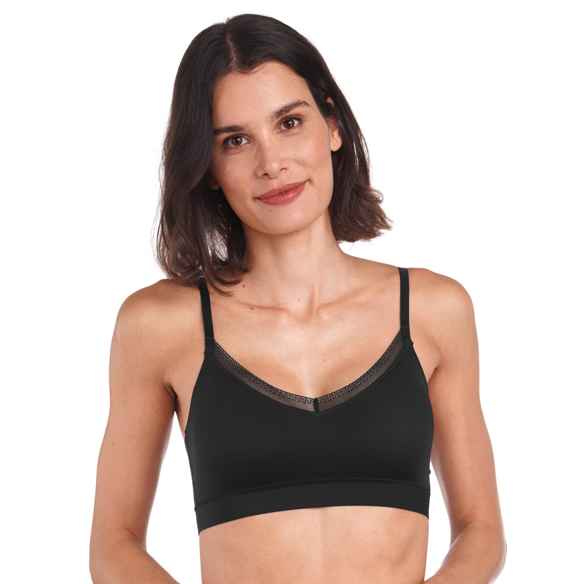 Gina Benotti Damen Seamless-Bustier mit Spitze schwarz