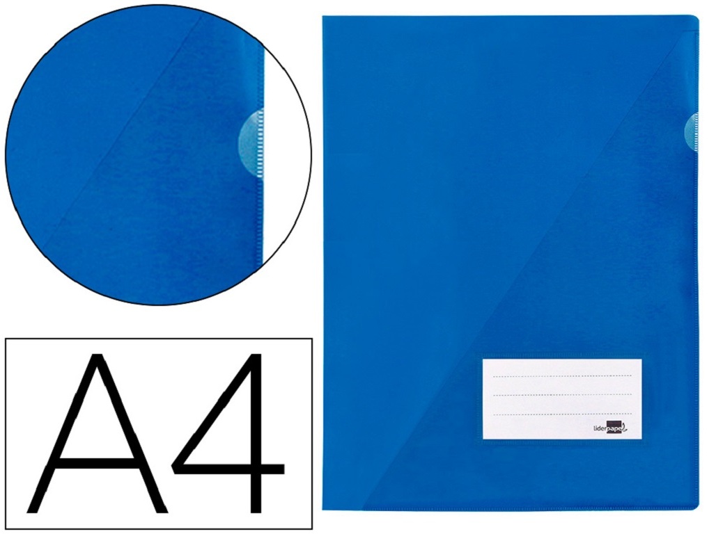 BOLSA POLIPROPILENO A4 LIDERPAPEL AZUL TRANSLUCIDO