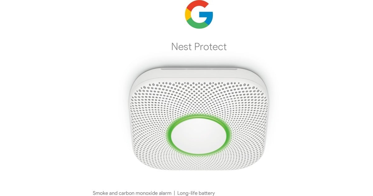 GoogleNest Protect (2e generatie) rookmelder  (Wit, Batterij model)