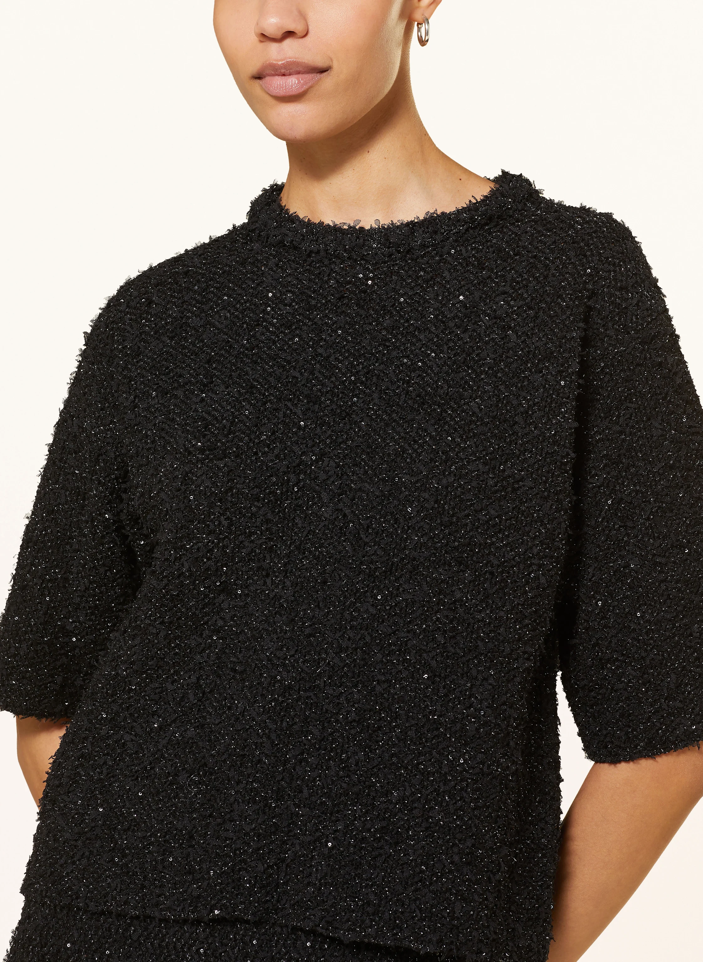 FABIANA FILIPPI Strickshirt mit Pailletten und Glitzergarn