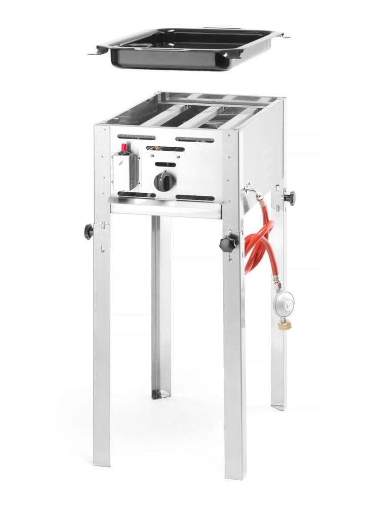 HENDI Grill-Master mini, Elektronisches Zündgerät, nur für Verwendung im Aussenbereich, für Gasflaschengas (Propan/Butan), 5kW(Hs), 340x540x(H)840mm, Edelstahl 18/0