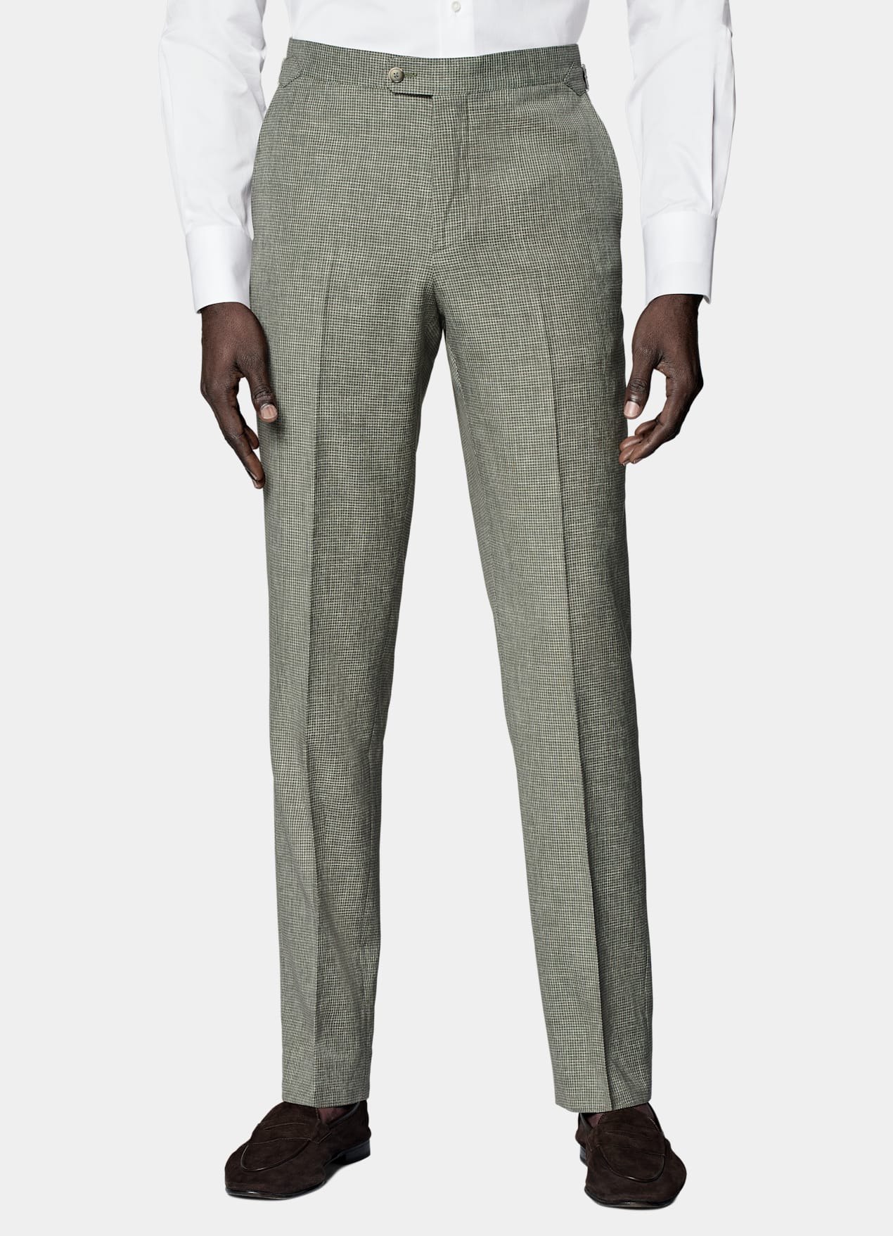 Costume Perennial Havana coupe Tailored vert moyen pied-de-poule