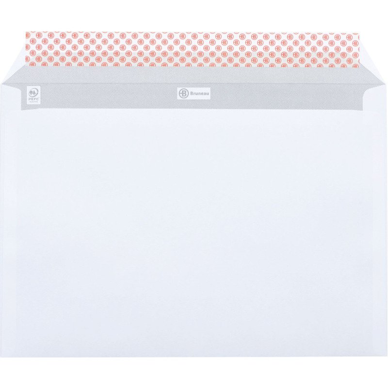 Enveloppe 229 x 324 mm Bruneau 100 g avec fenêtre 45 x 100 mm blanche - Boîte de 500