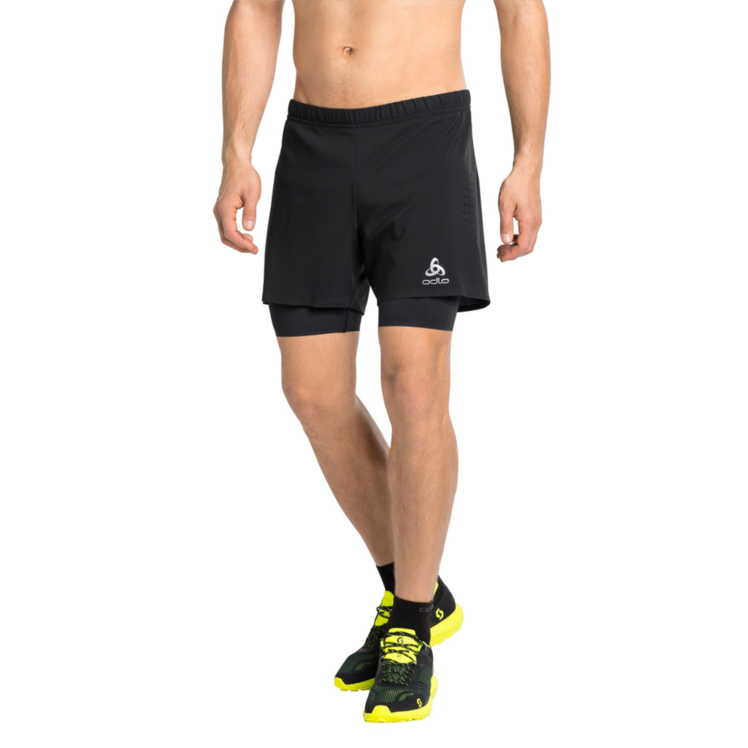 Odlo 2in1 5in Short De Running Hommes - Noir