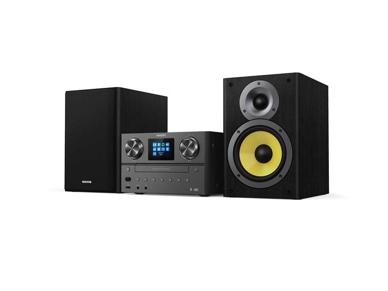 Philips Micro-HiFi Anlage TAM8905/10 Schwarz Mini Stereoanlage mit Bluetooth, CD-Player, DAB -/Internetradio, 3.5 mm Klinke und USB
