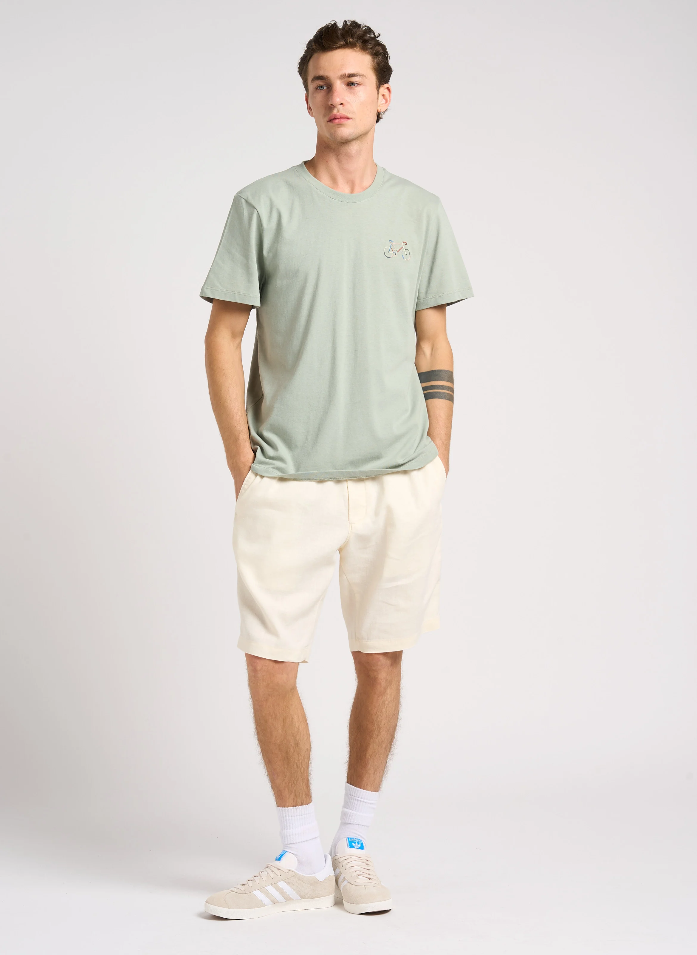 ARCY - Tee-shirt droit col rond en coton recyclé mélangé | Vert