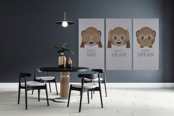 Akustikbillede Art-Acoustic hear 60 x 120 cm - lys grå