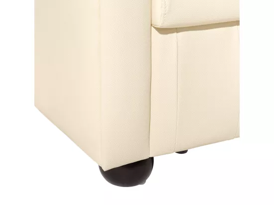 Ensemble canapé et fauteuil en cuir beige crème 4 places CHESTERFIELD