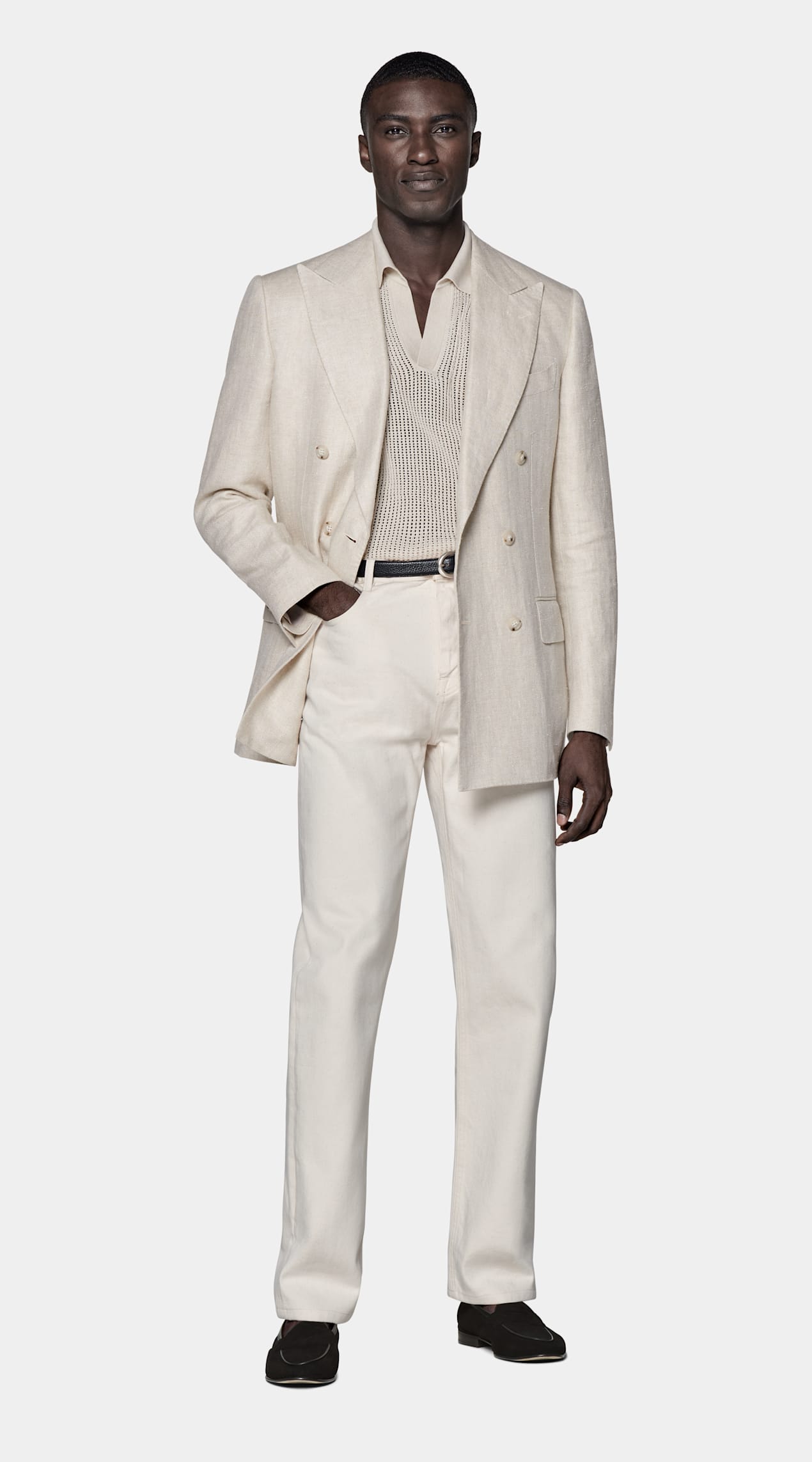 Blazer Milano coupe Tailored taupe clair à chevrons