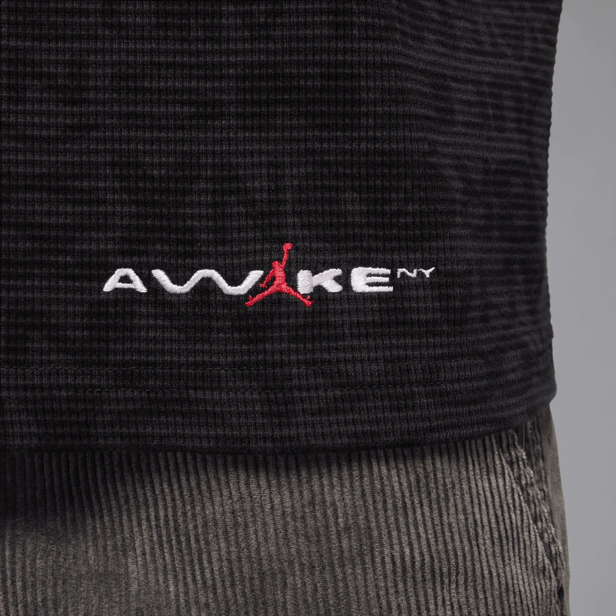 Jordan x Awake NY Thermal Shirt (Black/Black/White/University Red)