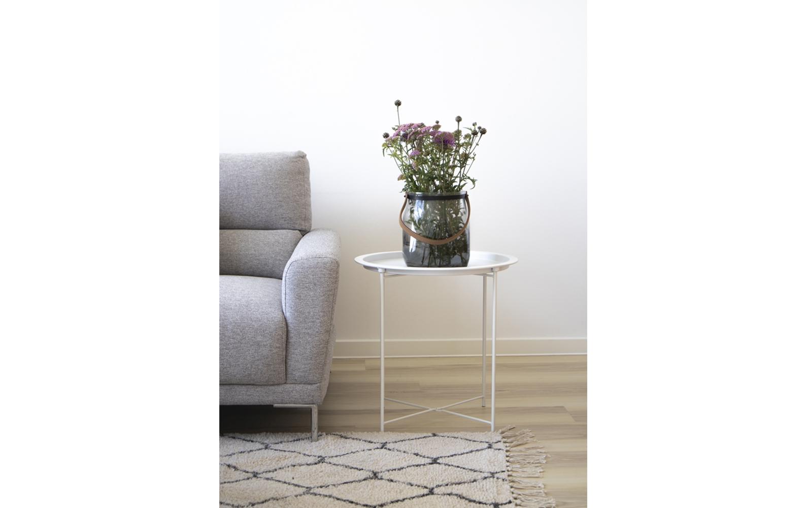 Beistelltisch Bastia 50.5 x 46.8 cm, WeissCouchtisch aus Stahl