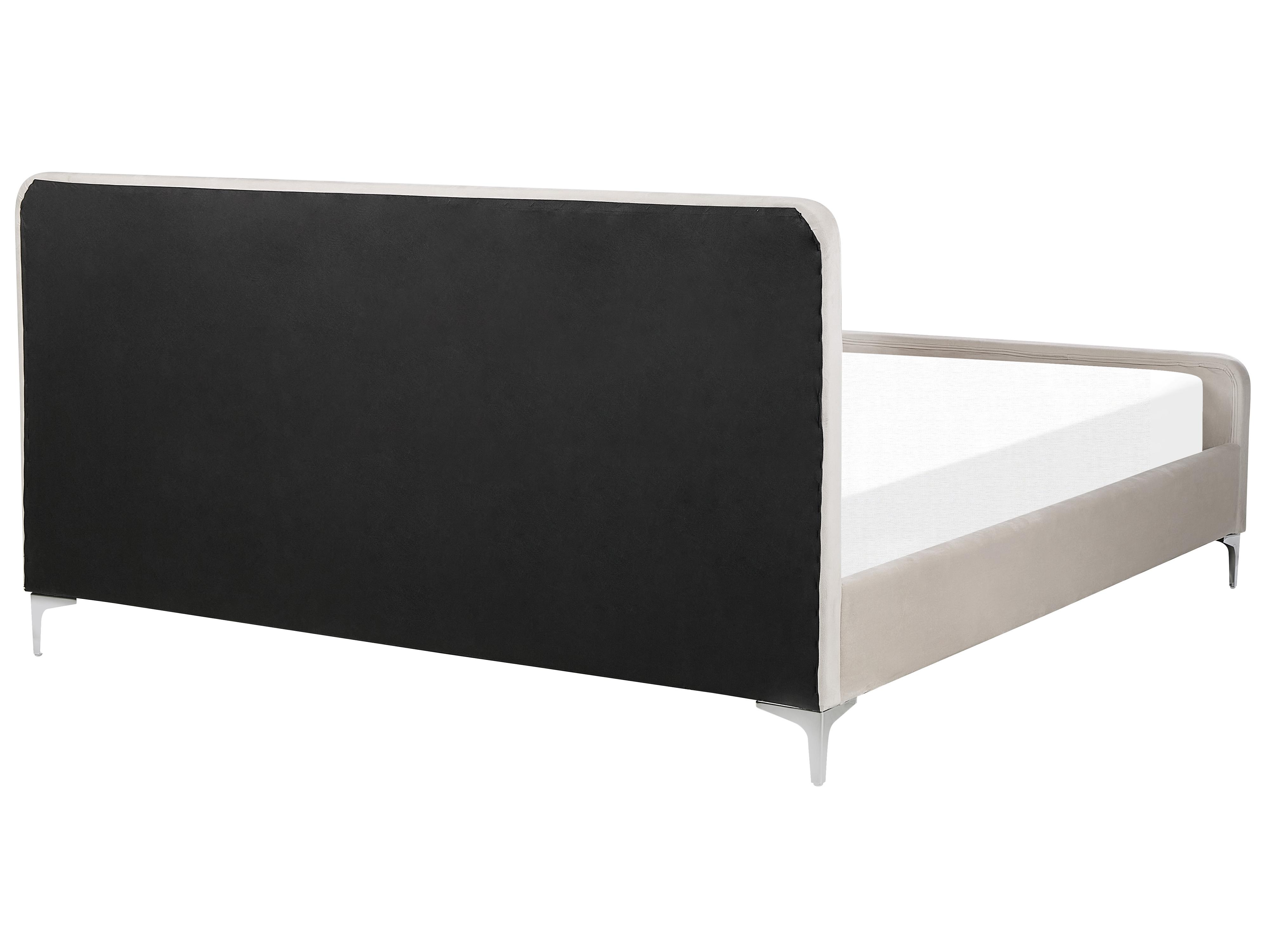 Bed Fluweel LUNAN 180 x 200 cm Taupe