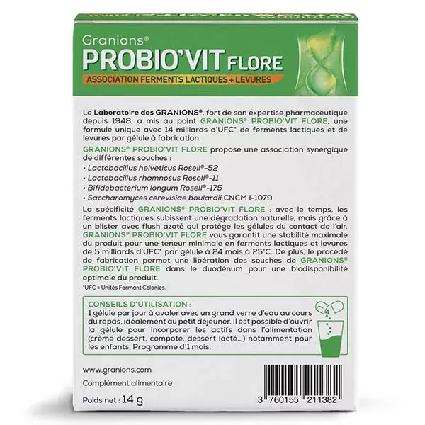 Granions Probio'Vit Flore 30 cápsulas