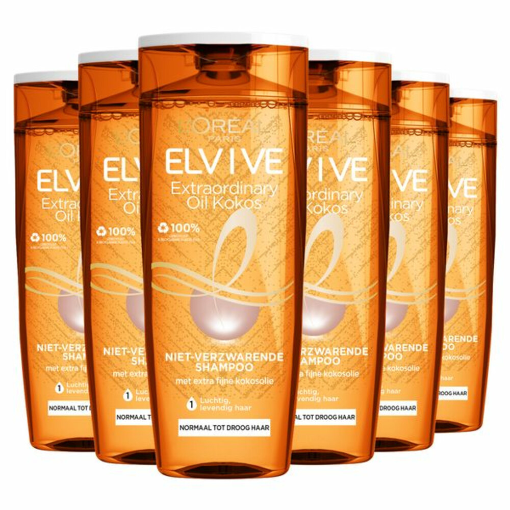 6x L'Oréal Elvive Extraordinary Oil Kokos Shampoo250 ml