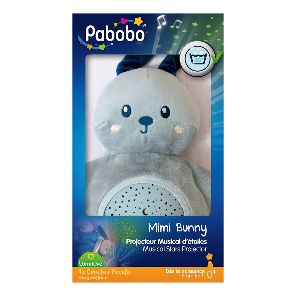 KID'SLEEP - PELUCHE LAPIN - PROJECTEUR ETOILES MUSICAL