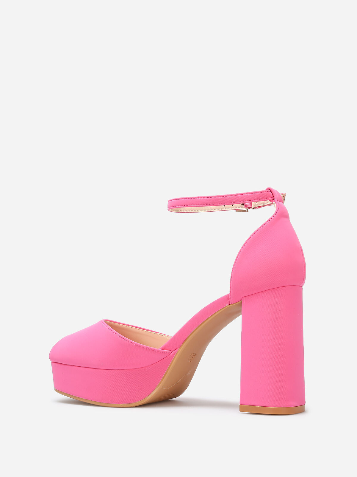 Escarpins peep toes à plateforme- Fuchsia