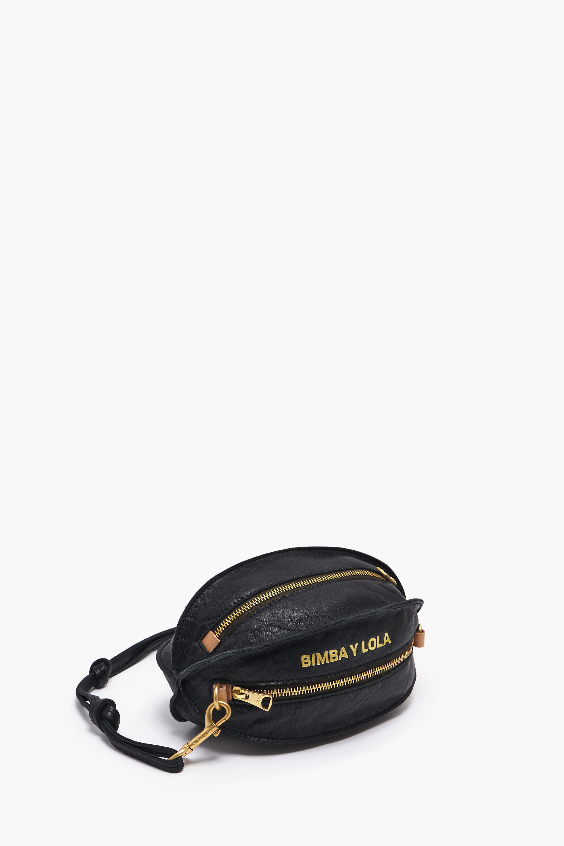 Bolsa Pelota S, couro preto