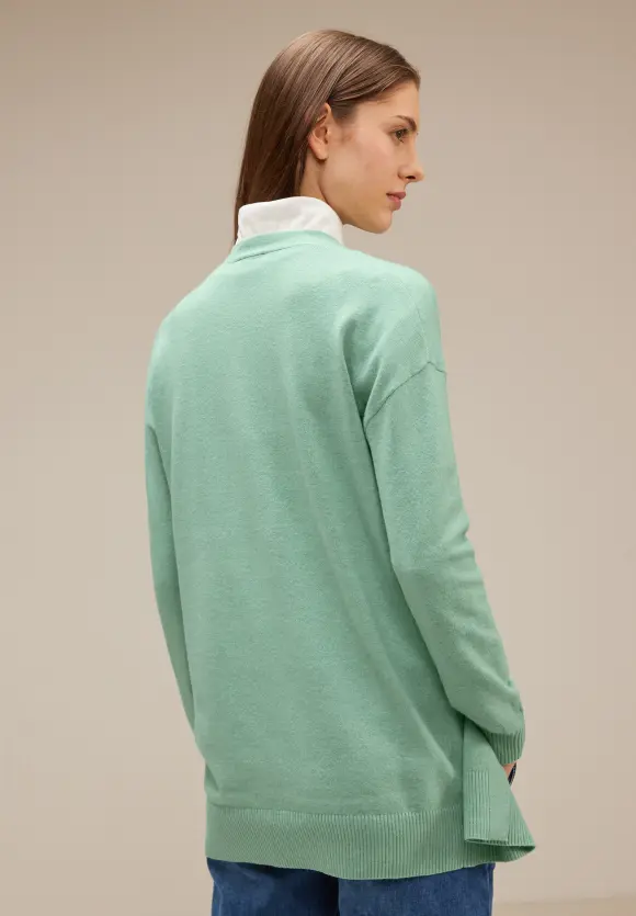 Offener Strickcardigan - gentle green melange