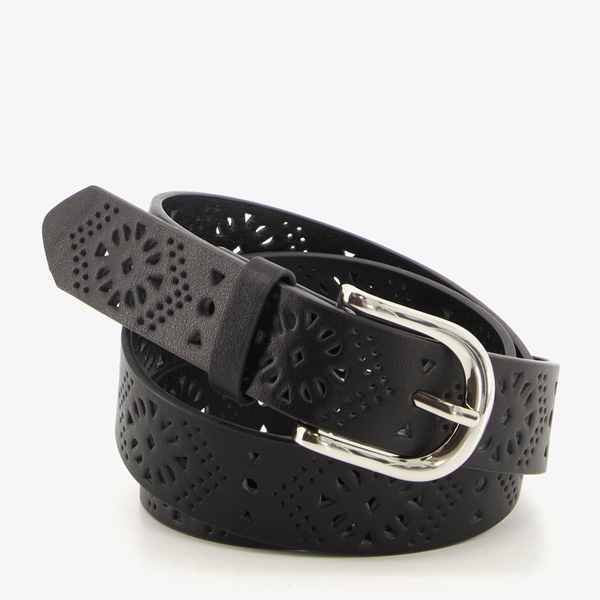 Dames riem met perforaties zwart