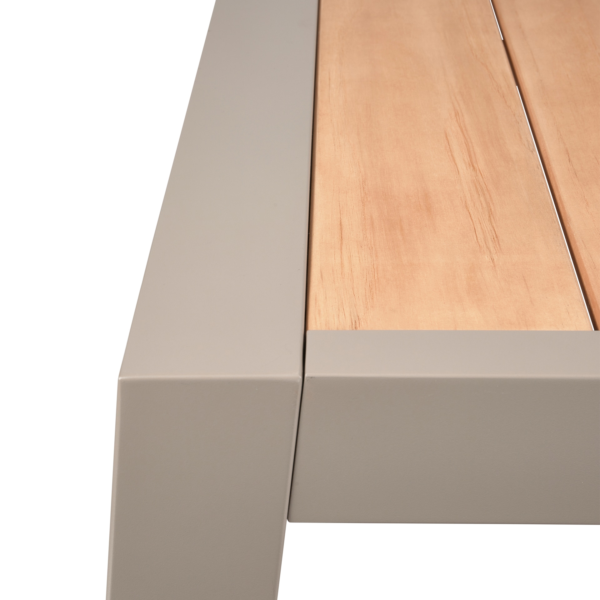 Gartentisch SULPHUR 220 x 100 cm grau /Teak braun