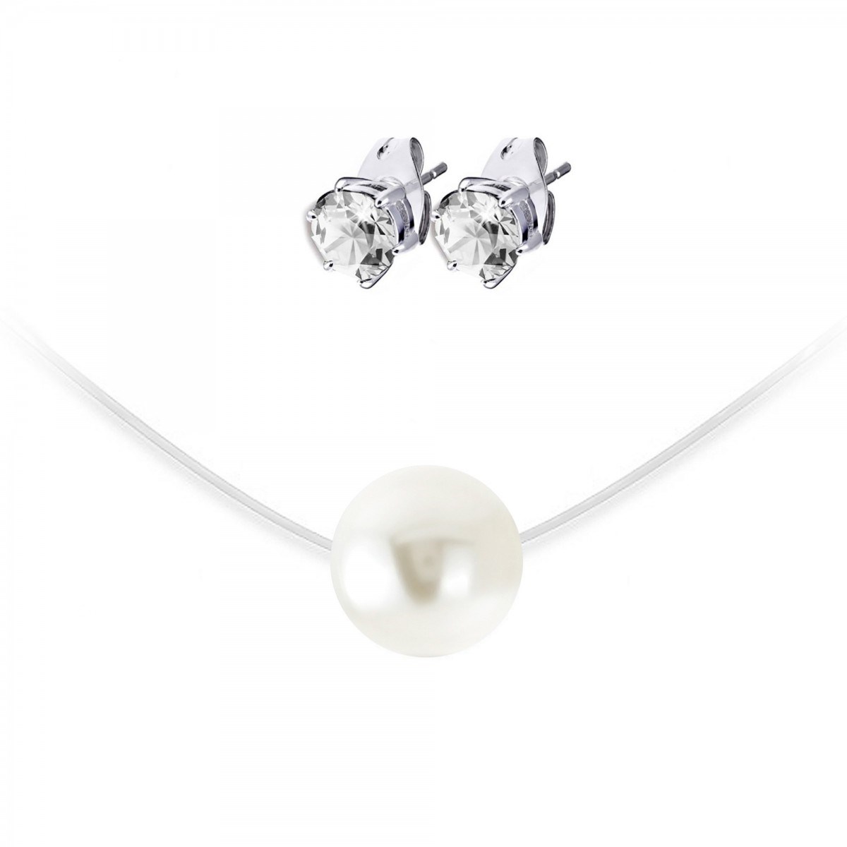 Collier perle SC Bohème et ses boucles d'oreilles