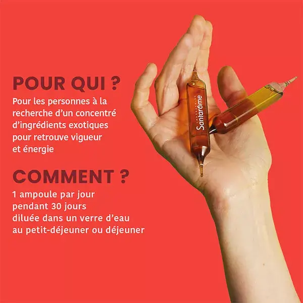 Santarome Bio - Moringa Maca Bio - Energie sans caféine - 20 ampoules