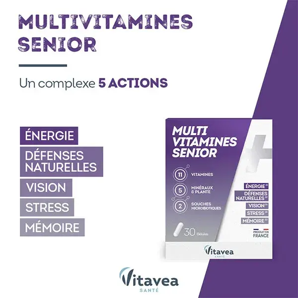 Vitavea Multivitaminas para Idosos: Energia, Visão e Memória - 30 cápsulas