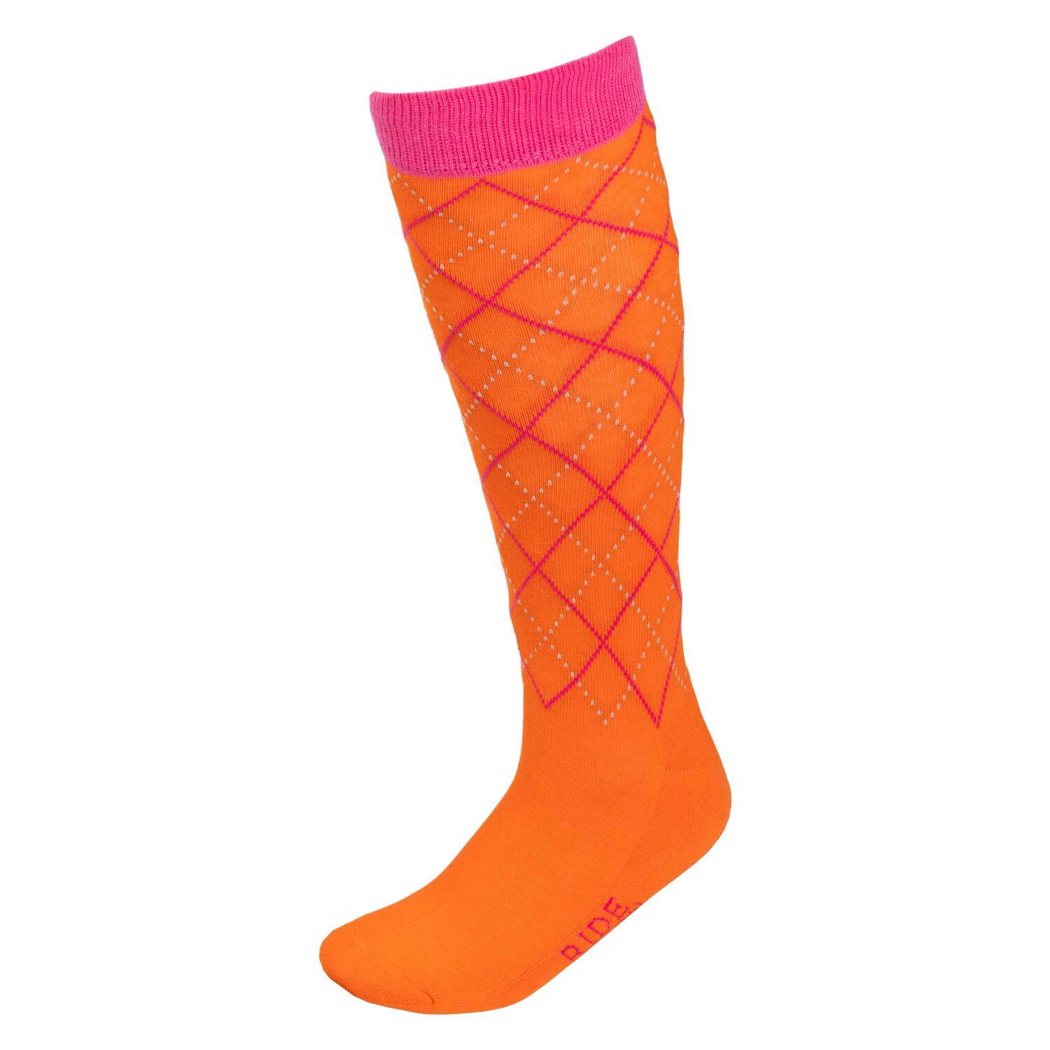 RIDE now Kniestrümpfe mit feinem Rautenmuster  - orange/pink
