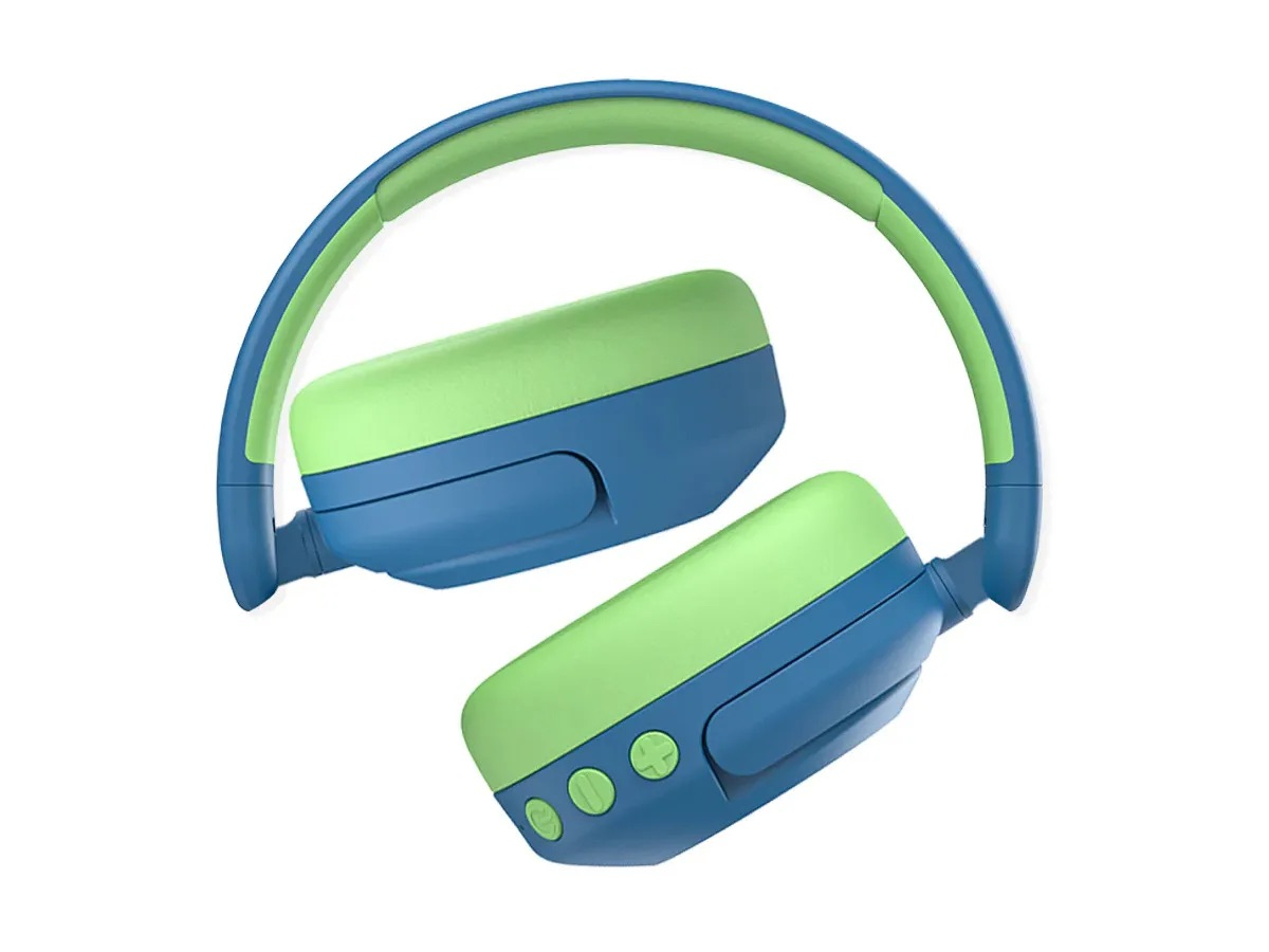 BTH20 Headphone Kids BT LED Bluetooth Kopfhörer Over-Ear 74/85dB Lautstärkeeinstellungen mit Noise Cancelling (C02-2102N-01) - Blau / Grün