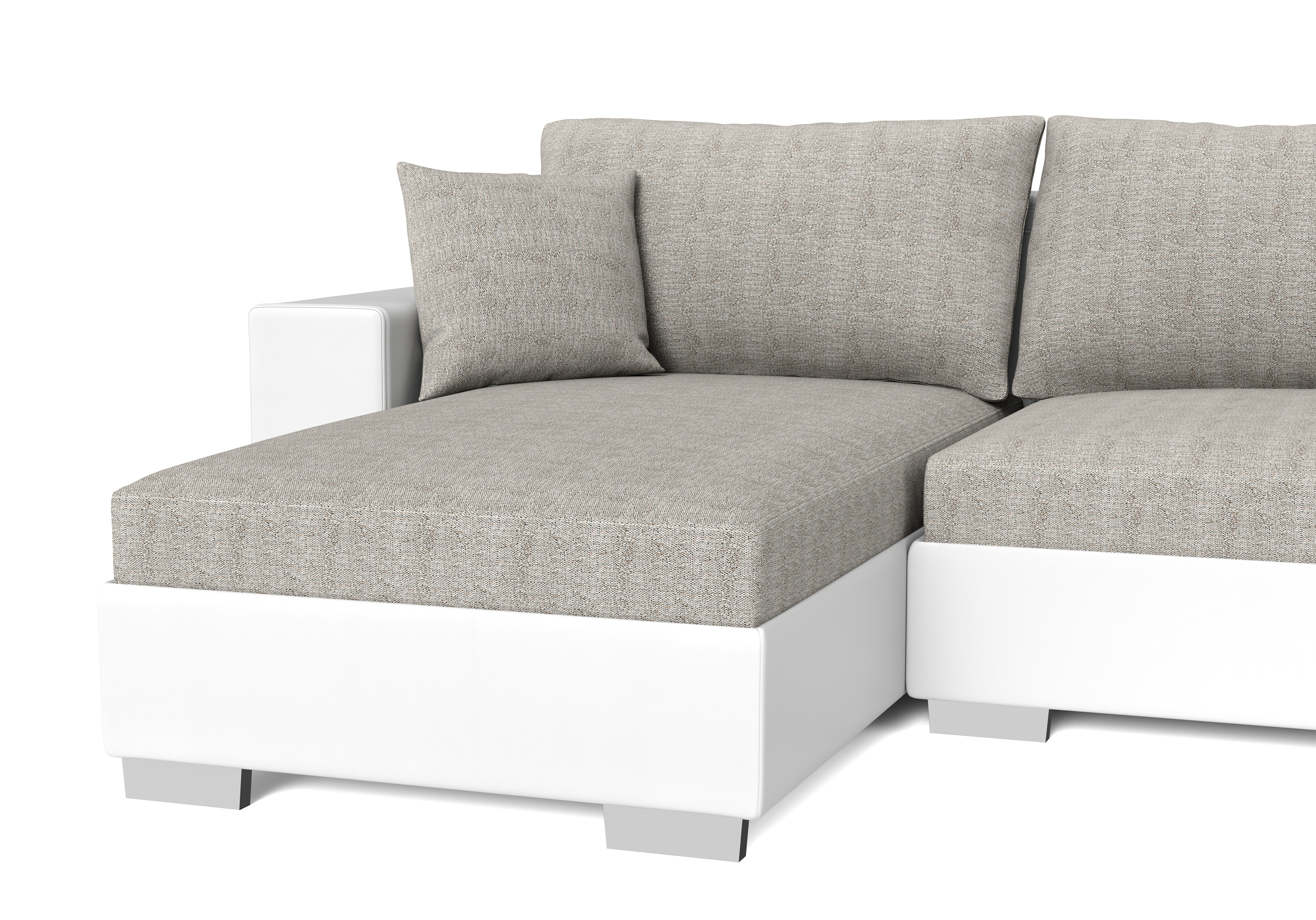 Sofa mit Schlaffunktion EROS U-Form grau/weiss