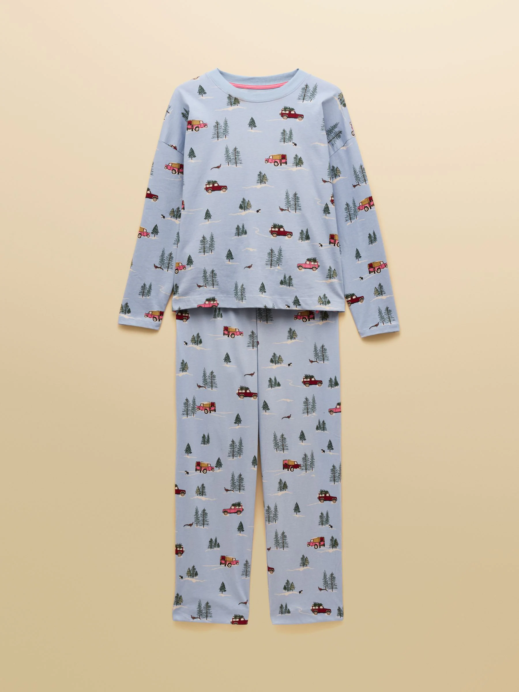 Blue 4x4 - Joules Lyla Long Sleeve Jersey Cotton Pyjama Set