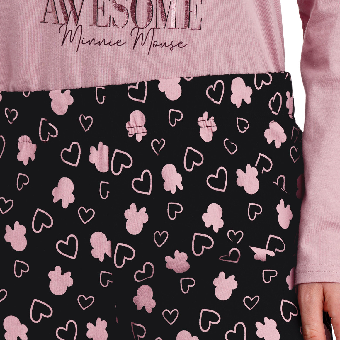 Gina Benotti Minnie Maus Schlafanzug mit Print rosa / schwarz