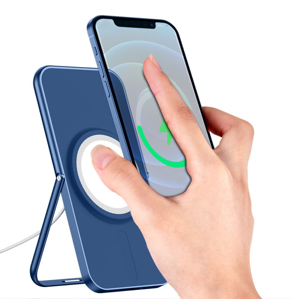 Faltbare MagSafe Charger Qi Wireless Desktop Ladehalterung aus Aluminium - Schwarz