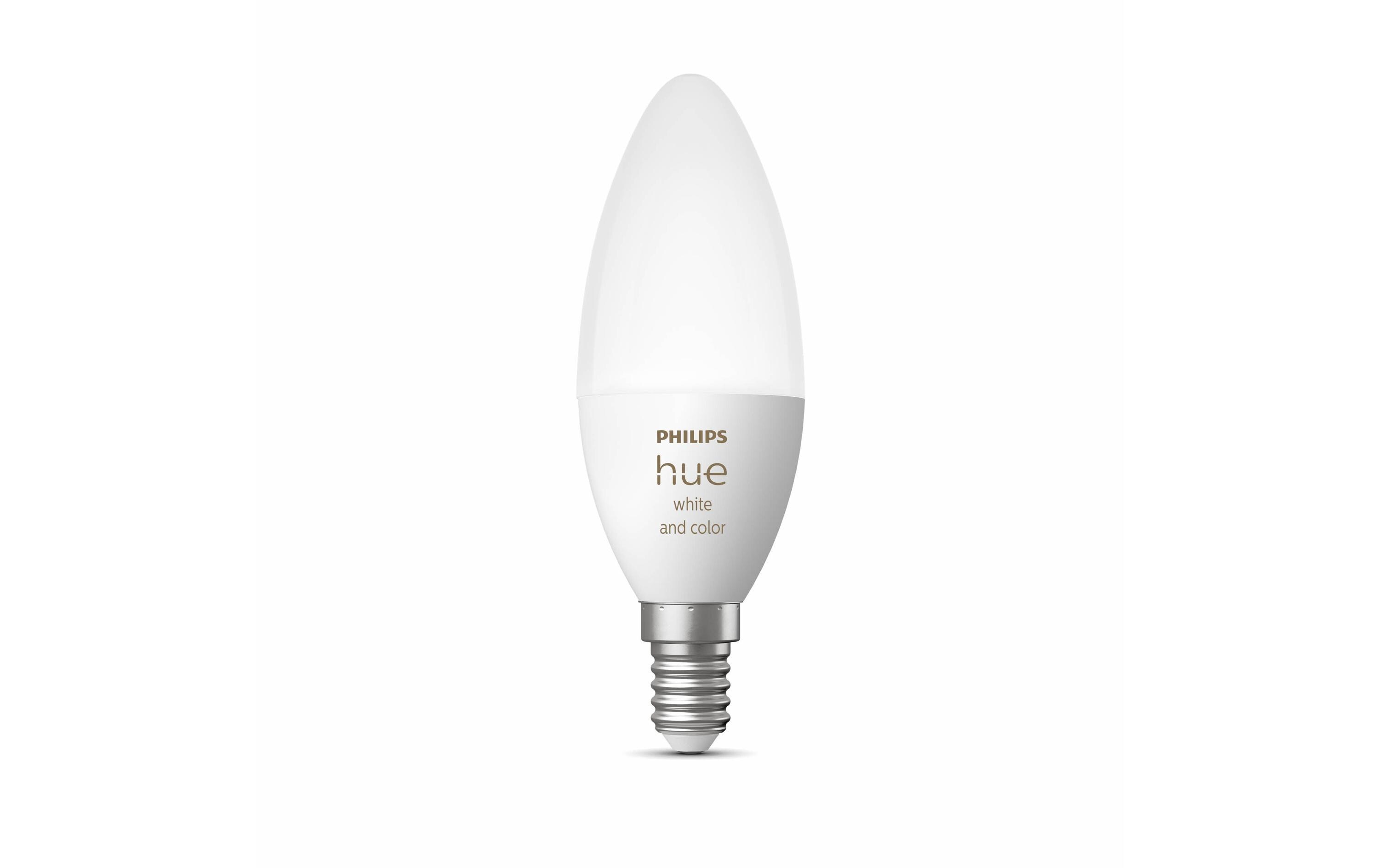 Leuchtmittel White & Col. Amb. E14 Kerze Einzeplack 470 lmPer Bluetooth steuerbares Hue E14-Leuchtmittel