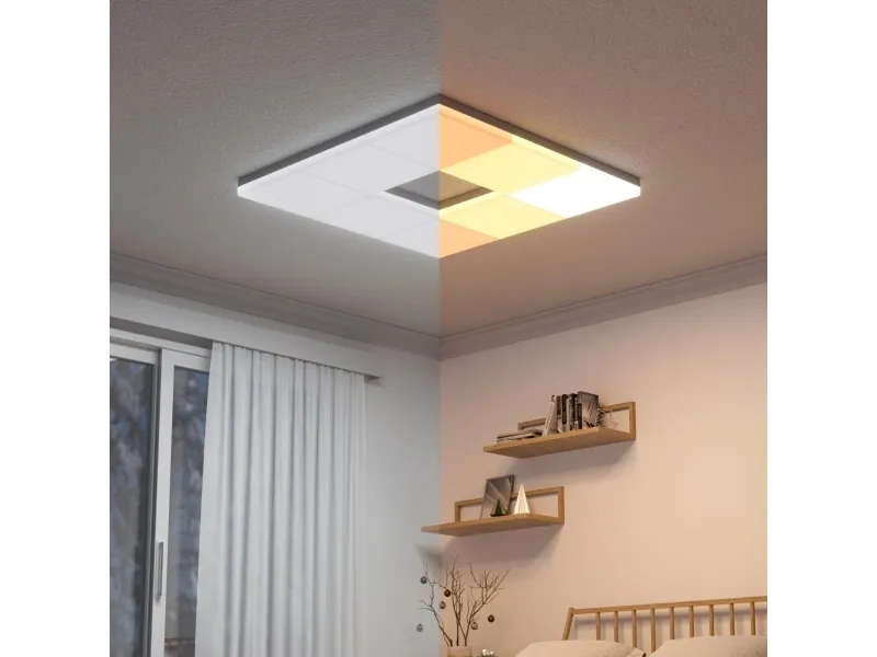 Nanoleaf Skylight Starter Kit - Loftslyspanel - LED - 300 x 300 mm - total: 50 W - RGB/varmt til køligt hvidt lys - 2700-6500 K - kvadrat (pakke med 3)