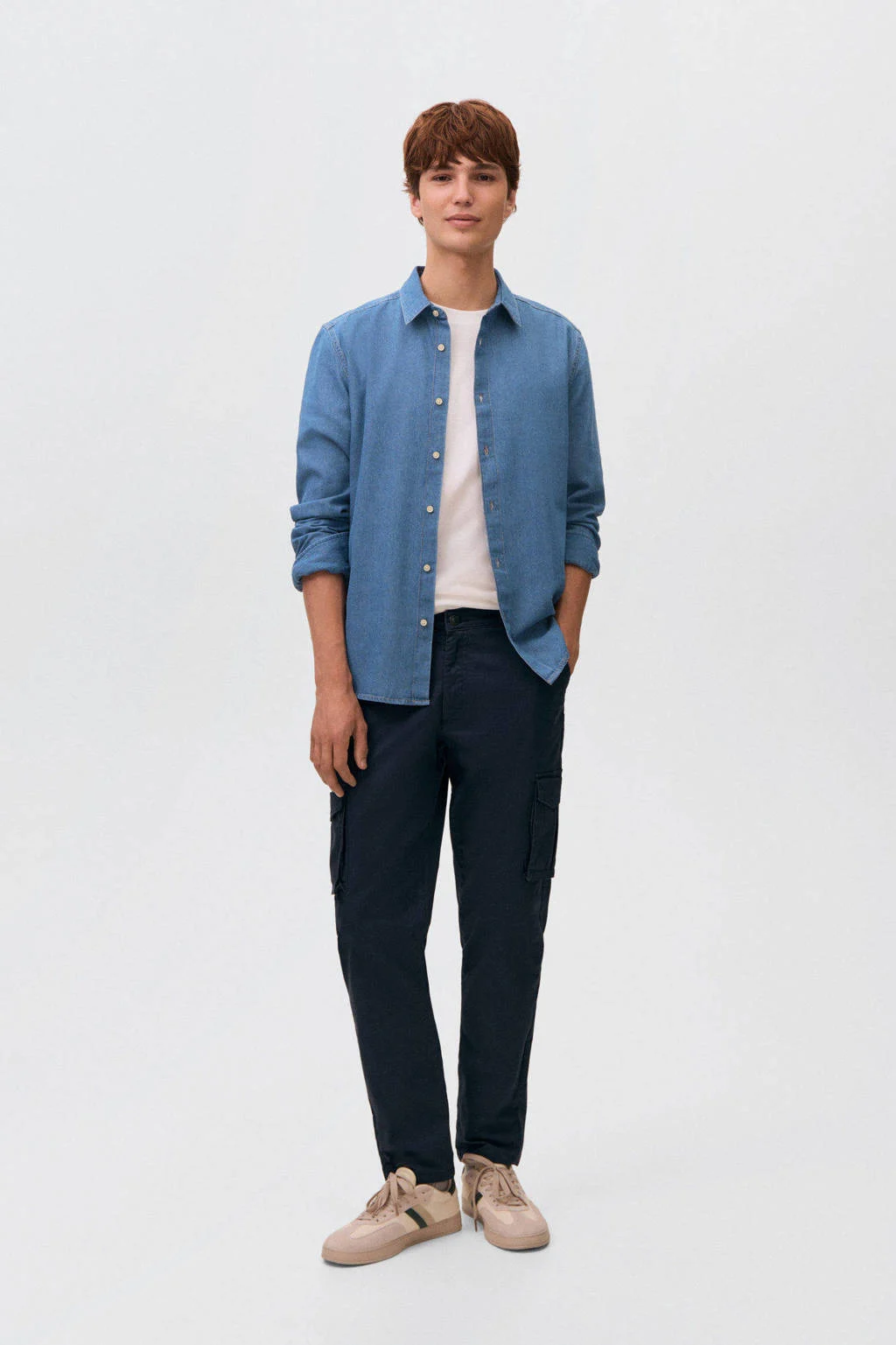 MANGO TEEN overhemd medium blue denim