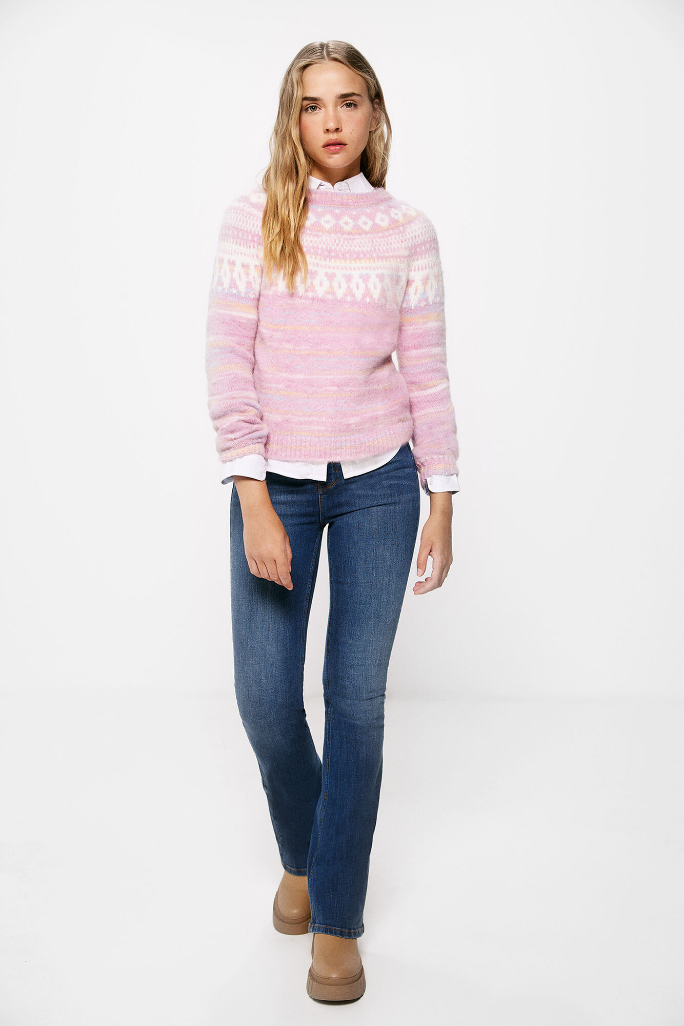 Jersey Jacquard com tingimento espacial