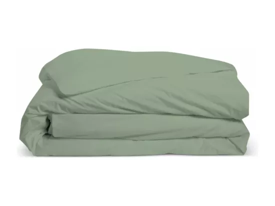 Housse de couette unie 100% Percale de coton - Sauge - 240x260cm